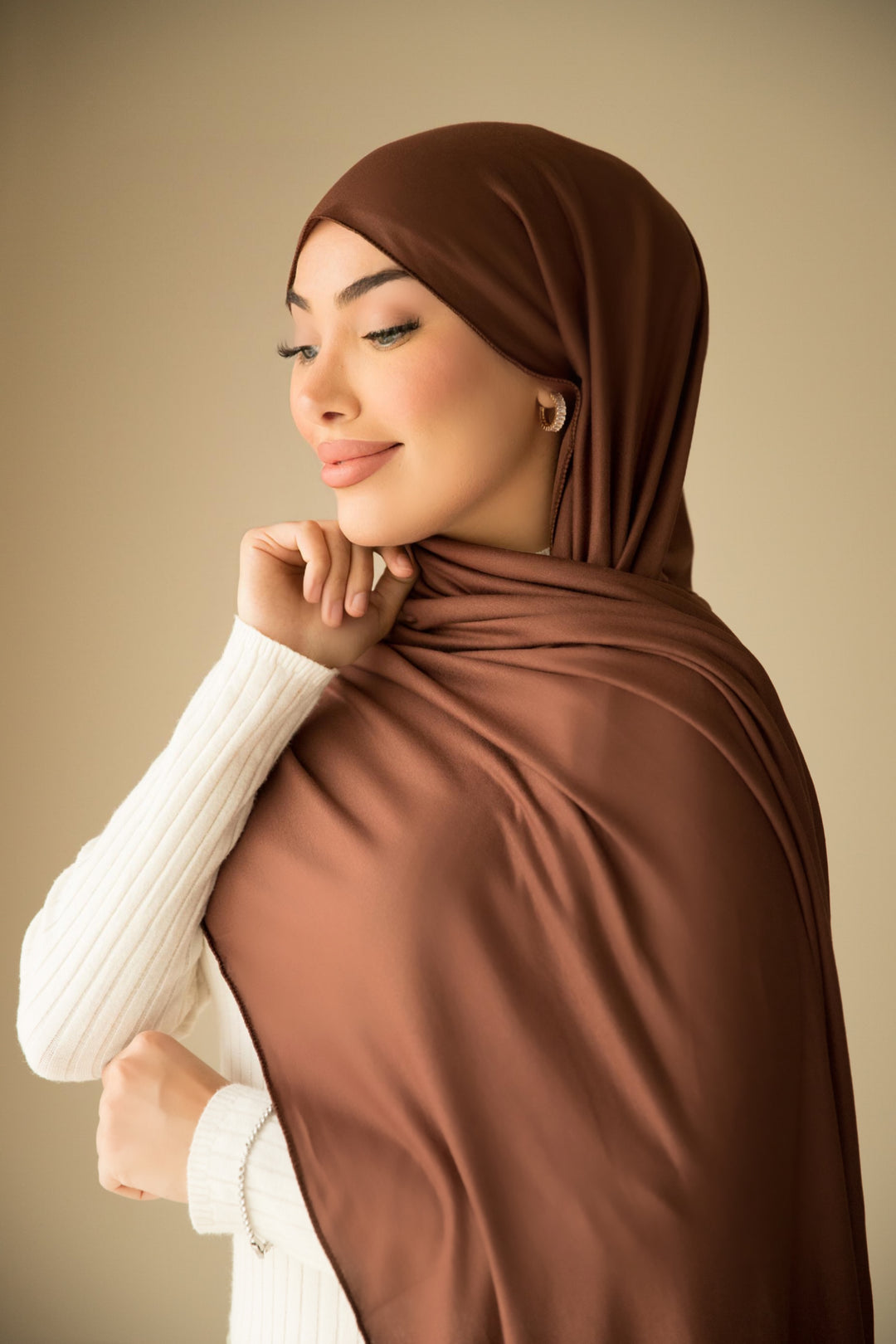 Jersey Hijab in Light Brown