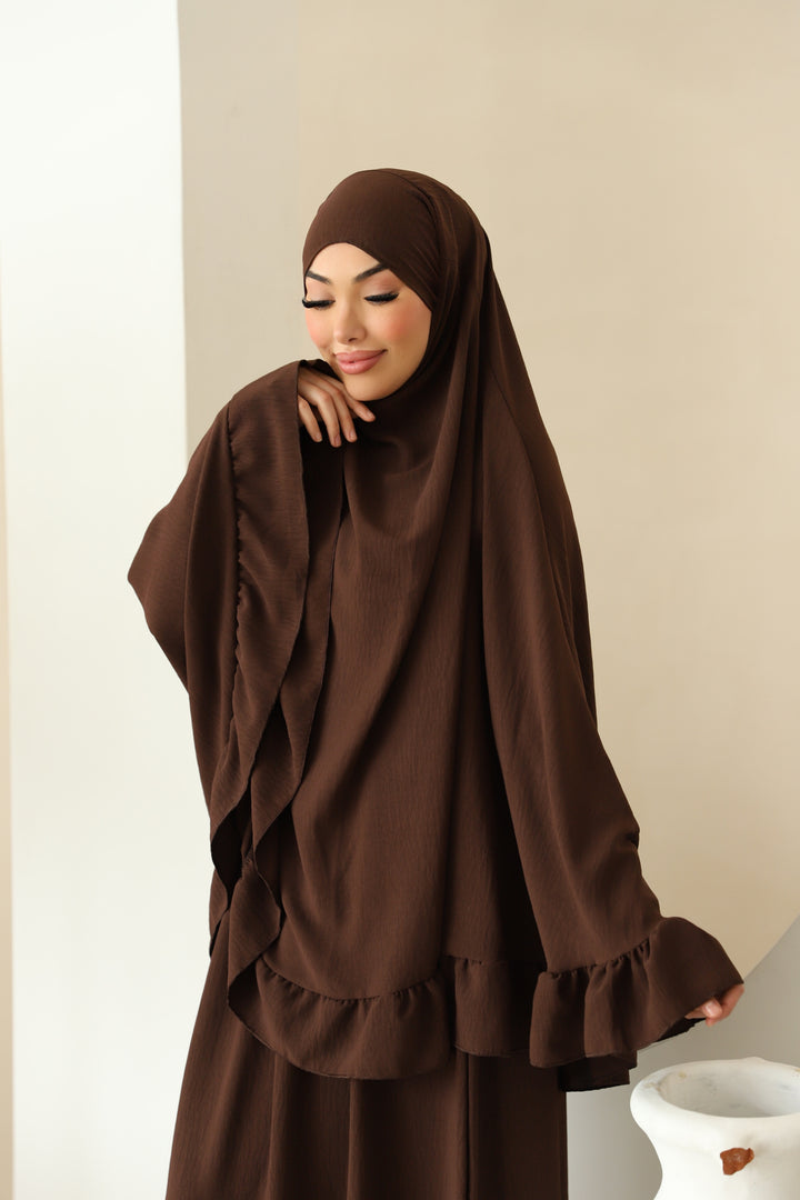 Amela Abaya Set in Braun