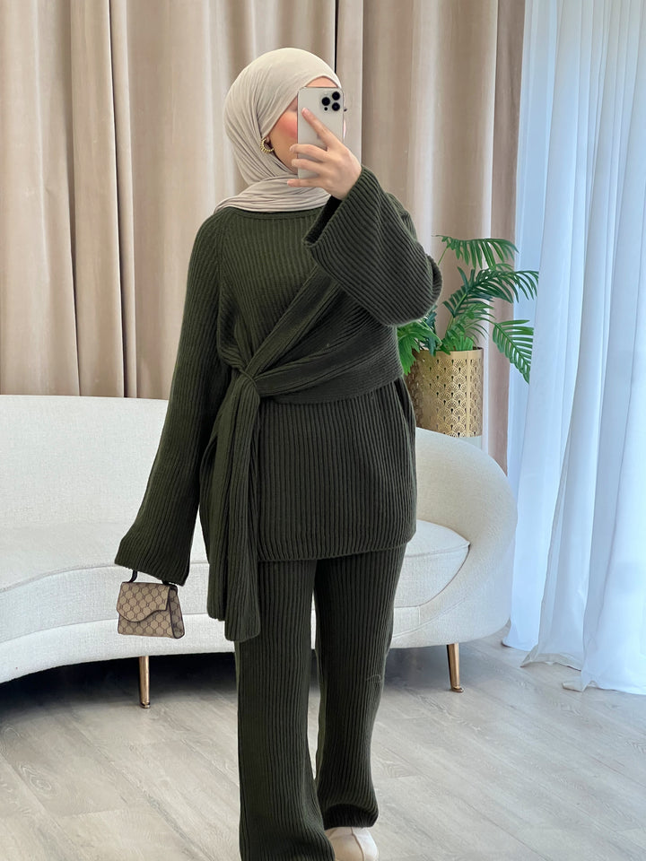 Bell Strickset in Khaki