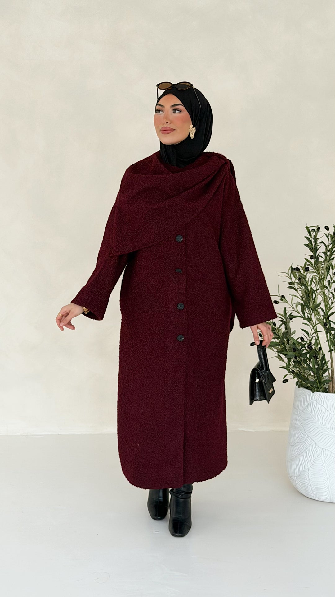 Bell Teddy Long Mantel mit integriertem Schal