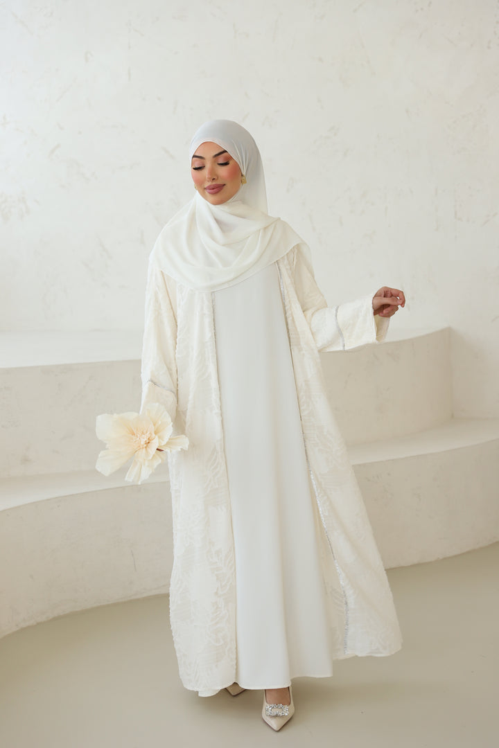 Ameerah Abaya Set in Creme