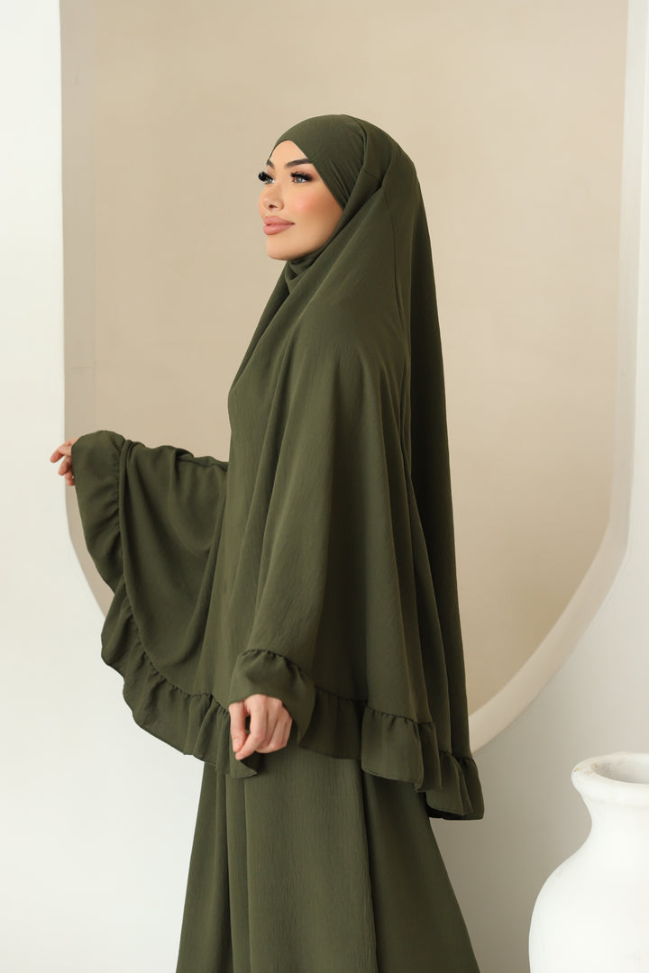 Amela Abaya Set in Khaki