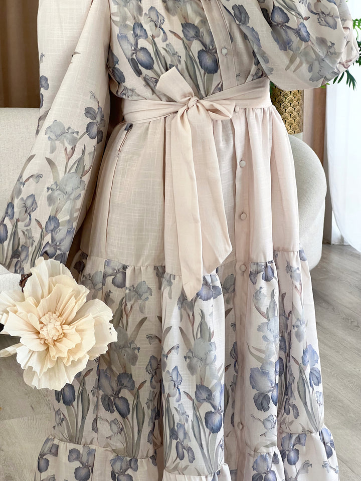 Alara Kleid mit Muster in Blau