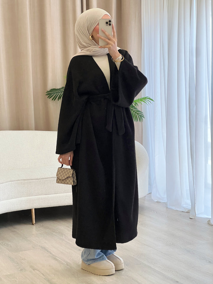Hazel Oversized Mantel in Schwarz