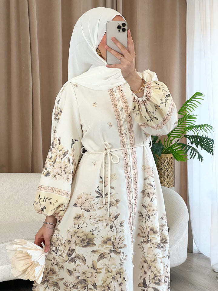 Kyoto Kleid Muster in Beige