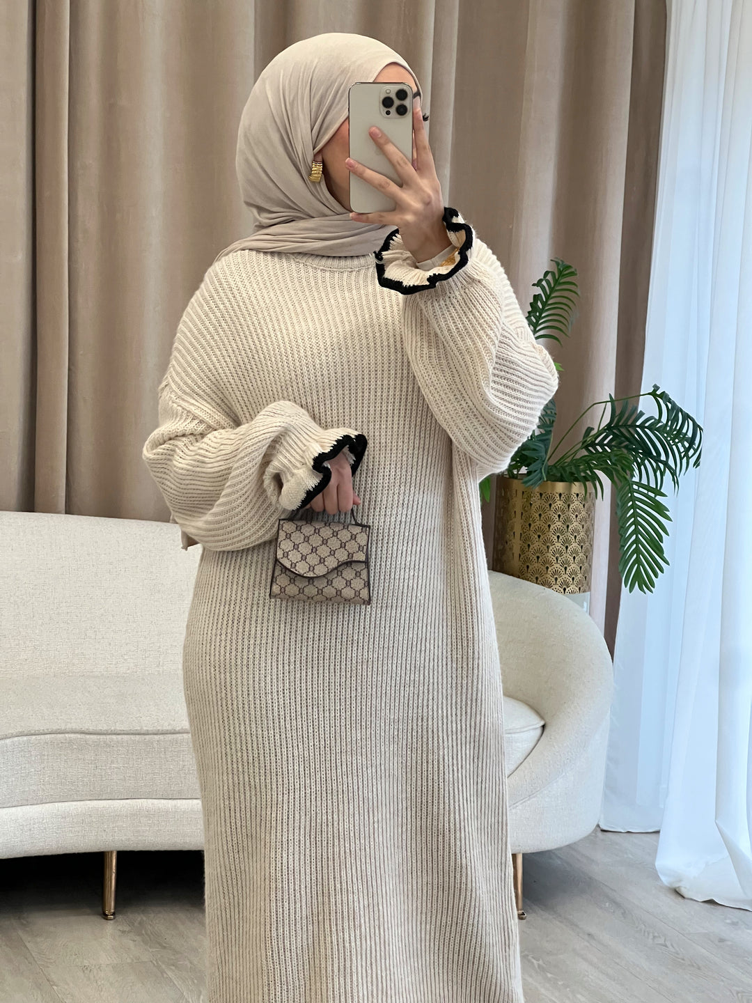 Elina Strickkleid in Beige