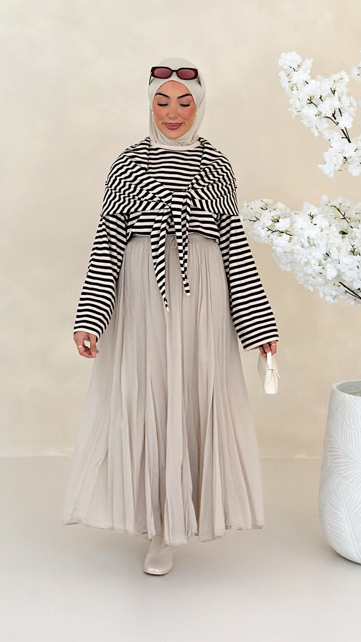 Ari Striped Oberteil mit Styling-Tuch