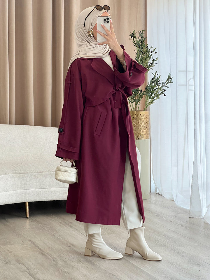 Ella Trenchcoat in Bordeaux
