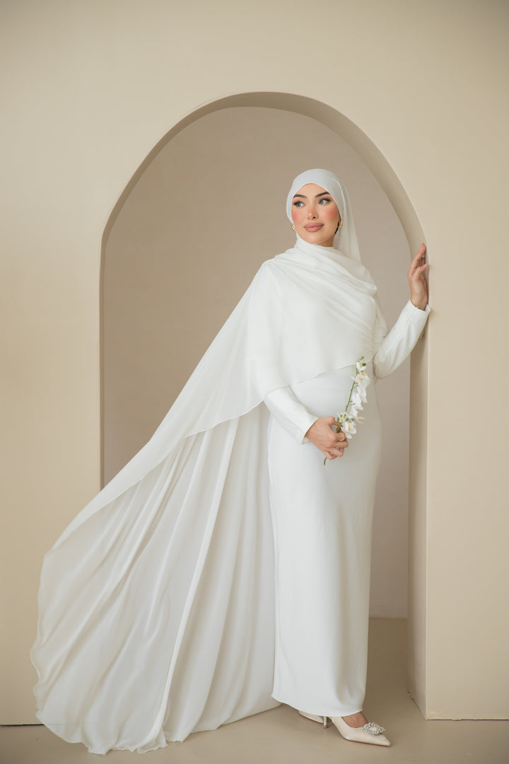 Asel Abendkleid mit Tüll in Weiß