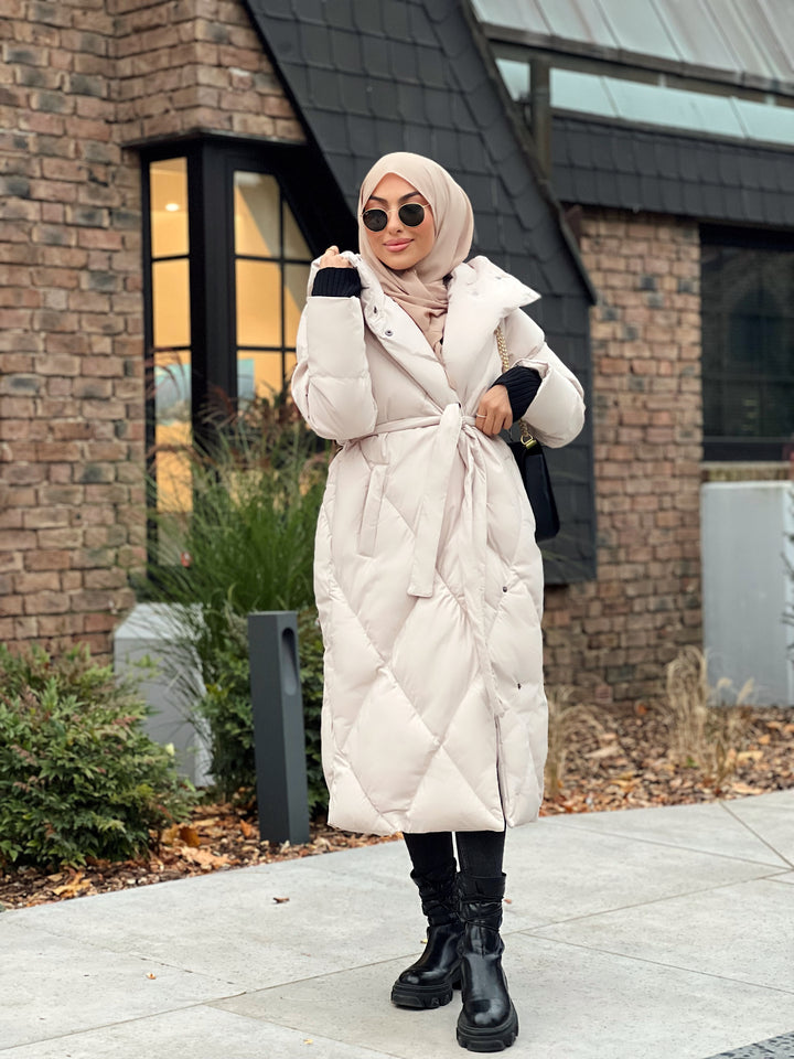 Stormi Parka mit Gürtel in Beige