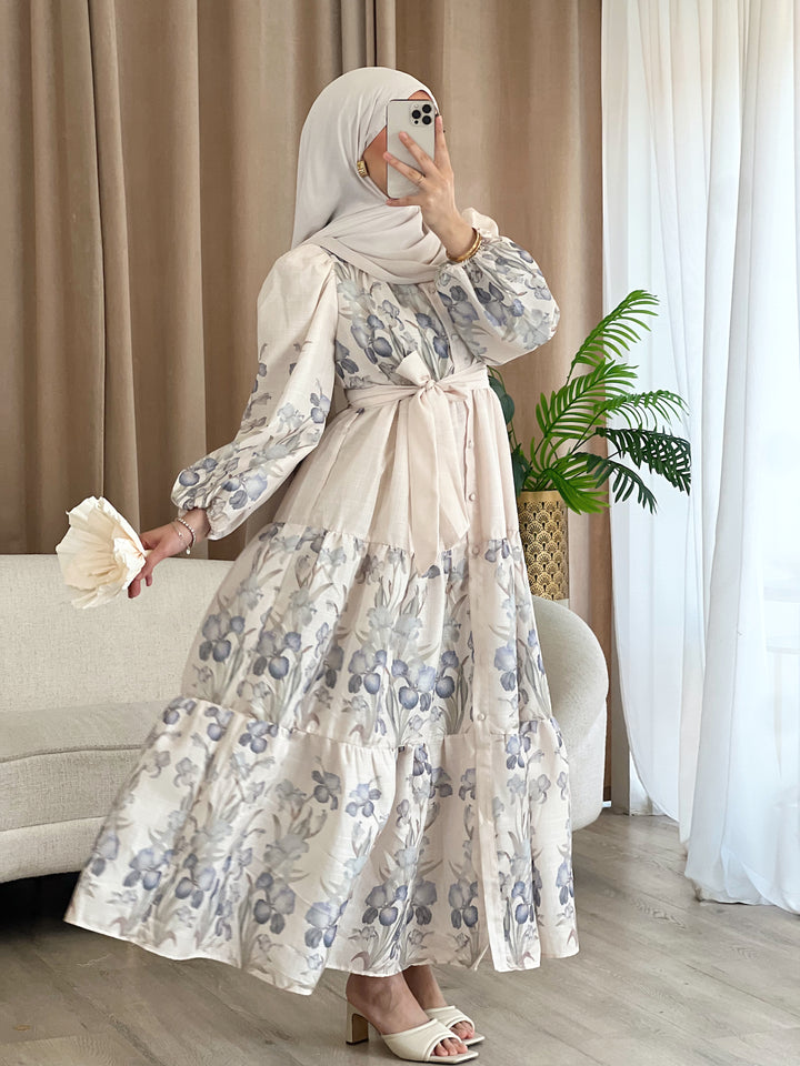 Alara Kleid mit Muster in Blau