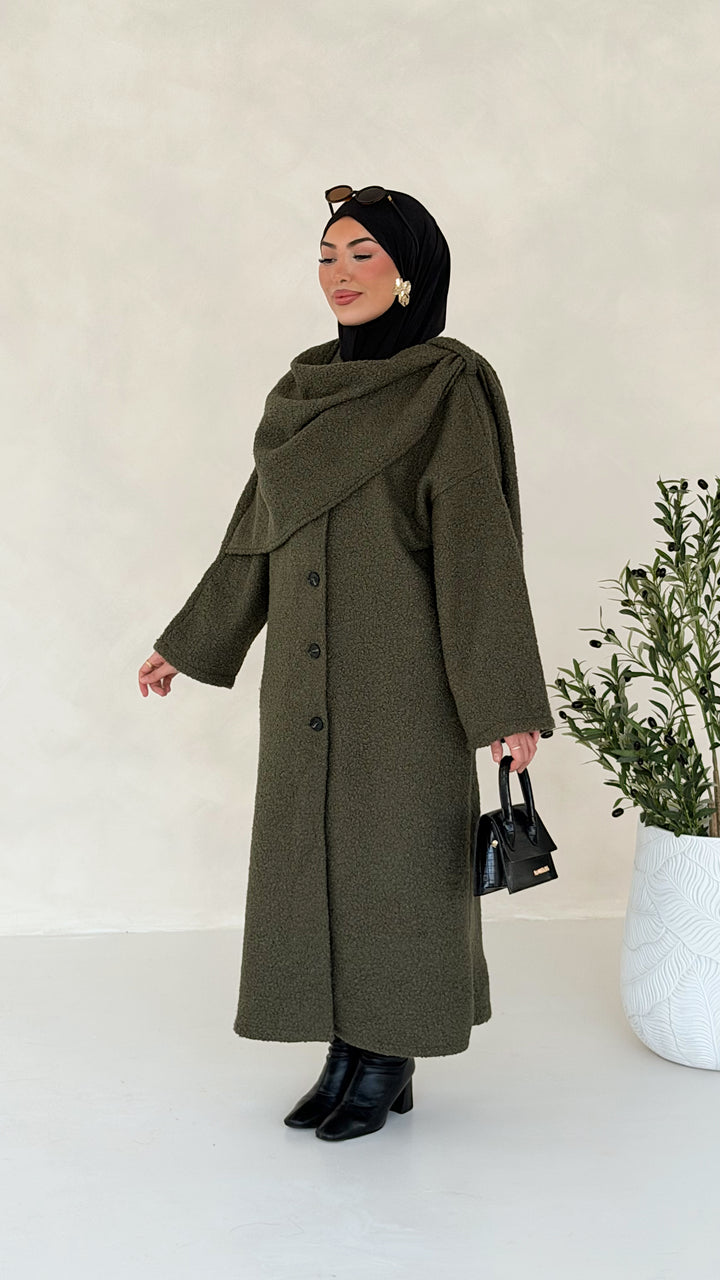 Bell Teddy Long Mantel mit integriertem Schal