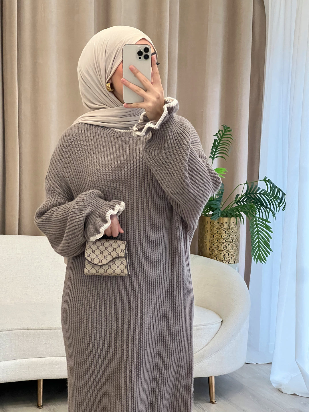 Elina Strickkleid in Mocha