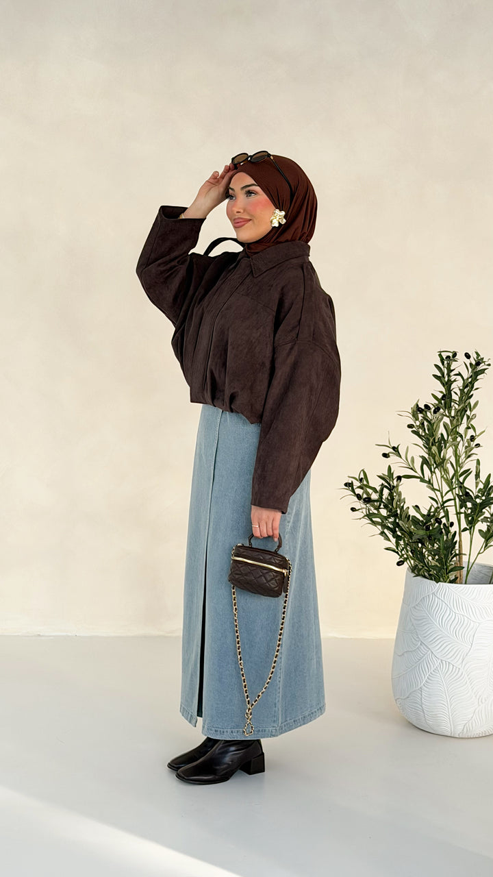 Azura Bomberjacke in Wildlederoptik