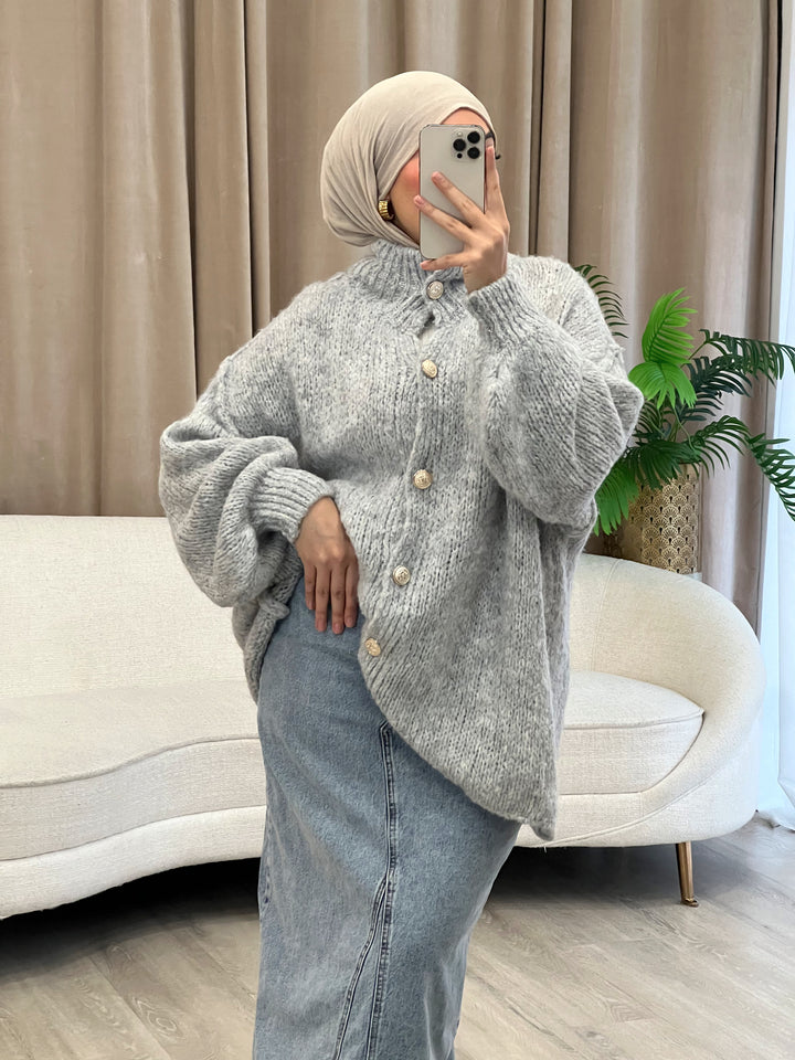 Lilly Oversized Cardigan in Grey