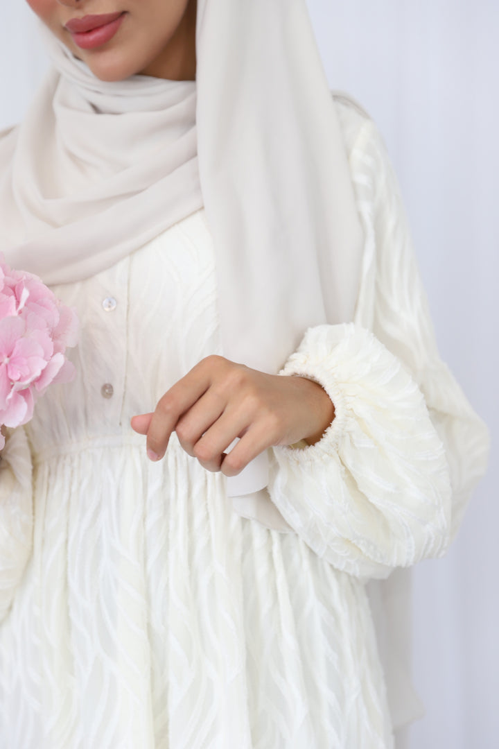 Elise Kleid mit Muster in Creme