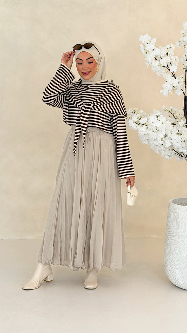 Ari Striped Oberteil mit Styling-Tuch