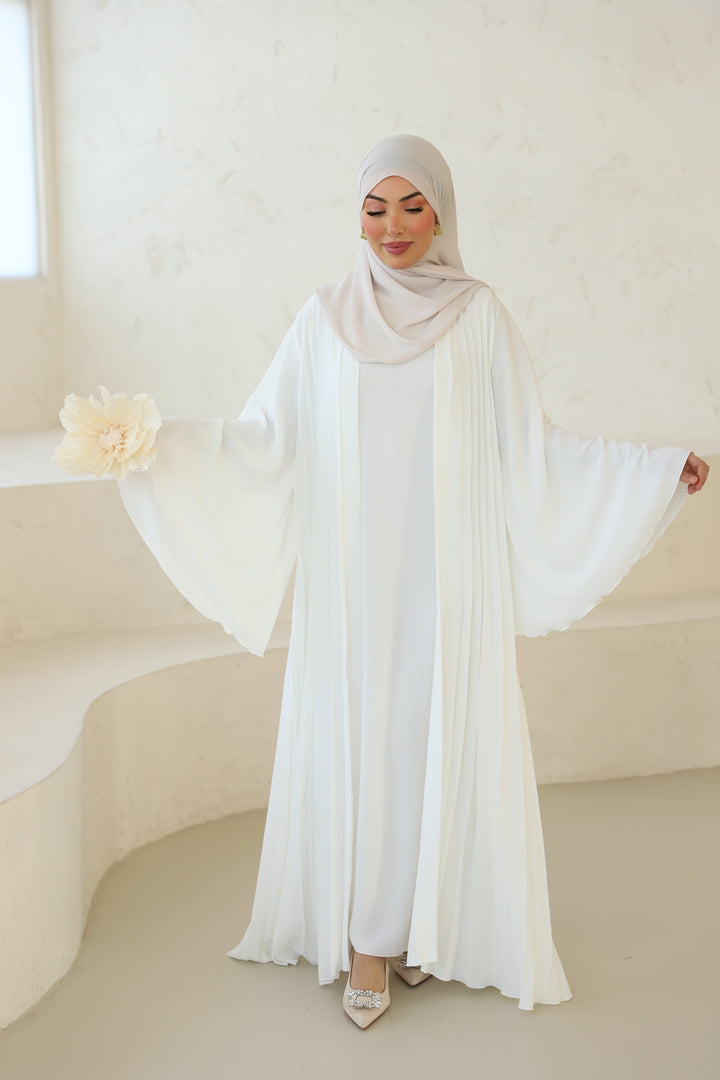 Blossom Abaya Set in Weiß