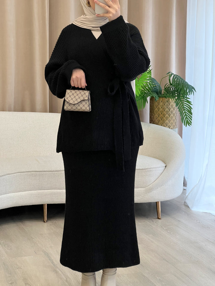Ela Strick-Set in Schwarz
