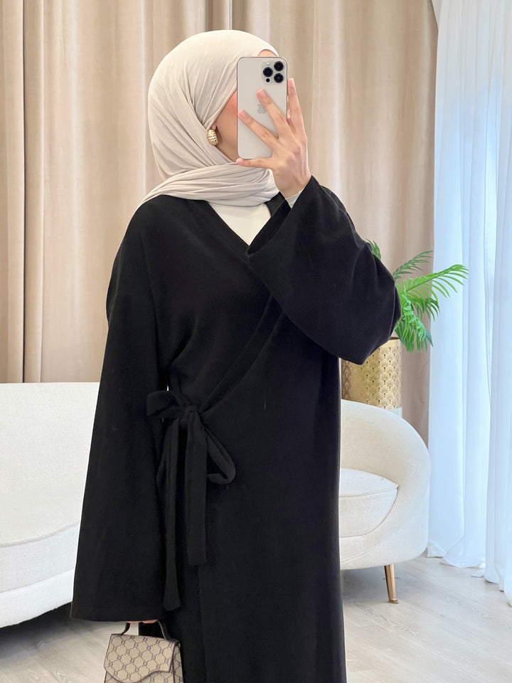 Luna Cord Kleid in Schwarz