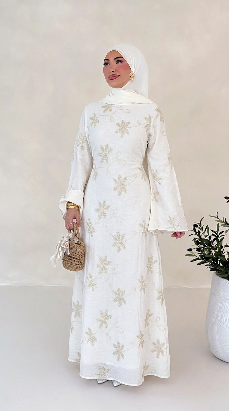 Flower gesticktes Kleid