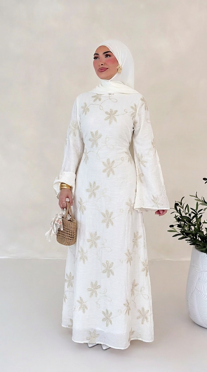 Flower gesticktes Kleid