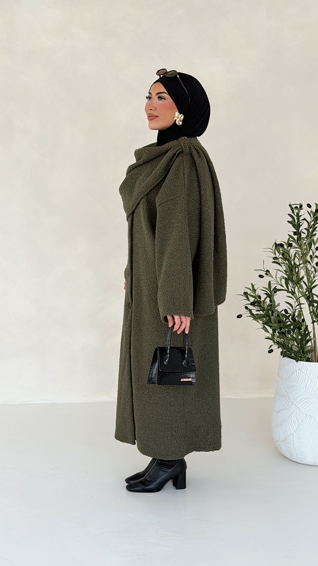 Bell Teddy Long Mantel mit integriertem Schal