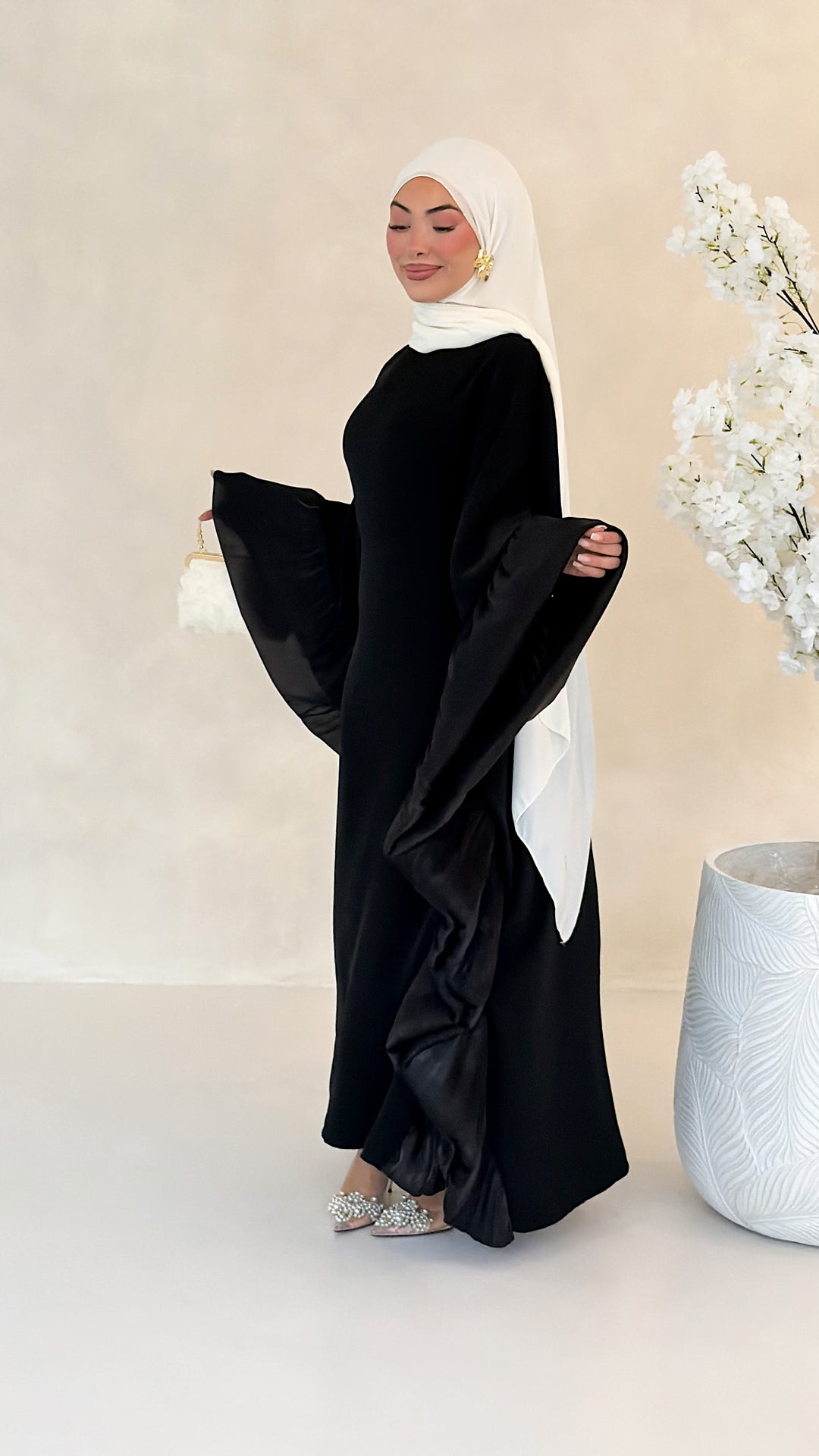 Butterfly Satin Abaya