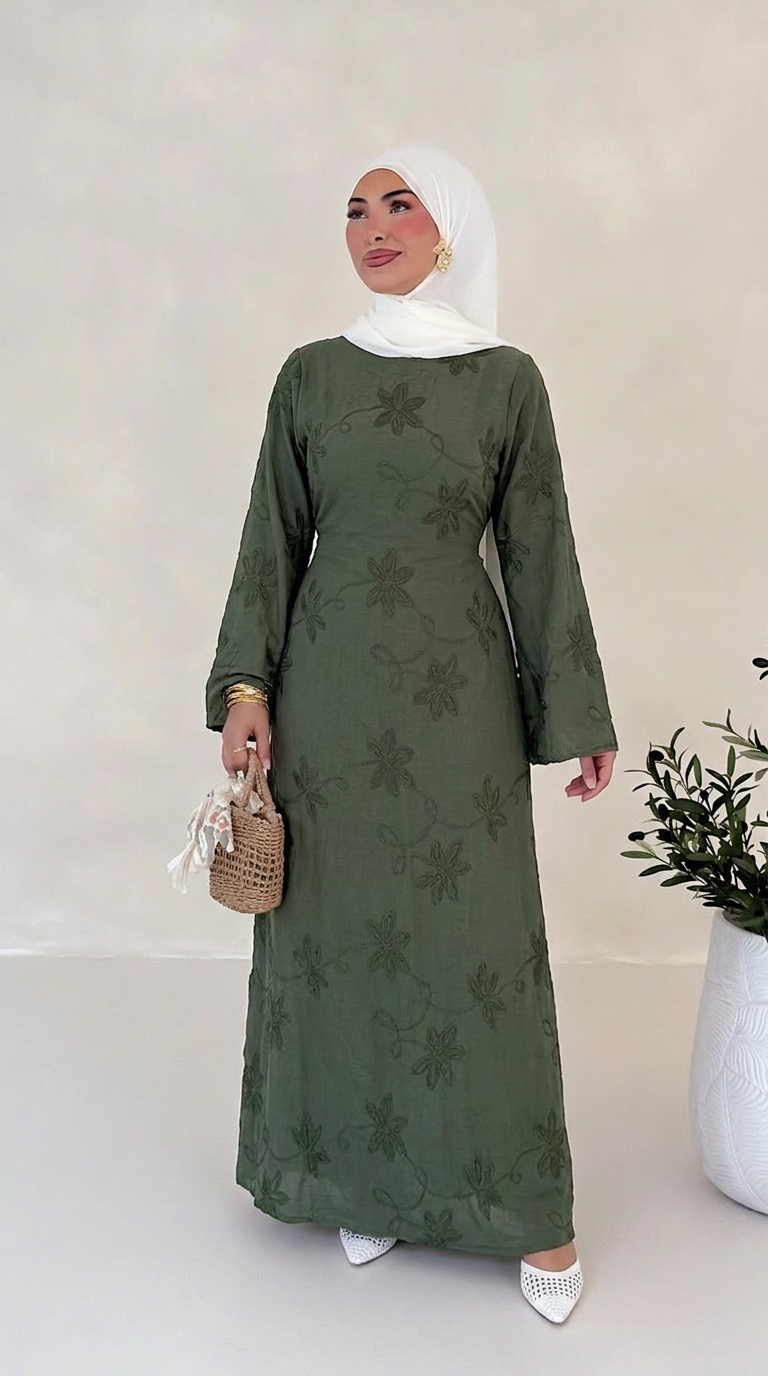 Flower gesticktes Kleid