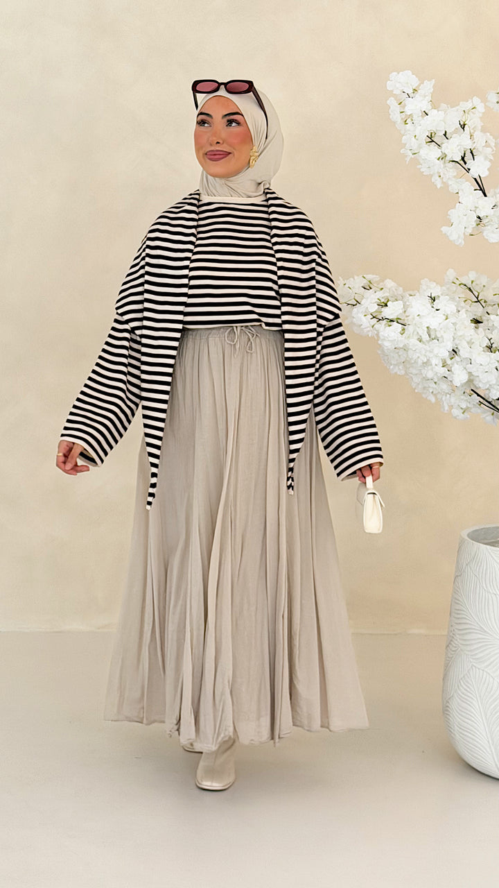 Ari Striped Oberteil mit Styling-Tuch