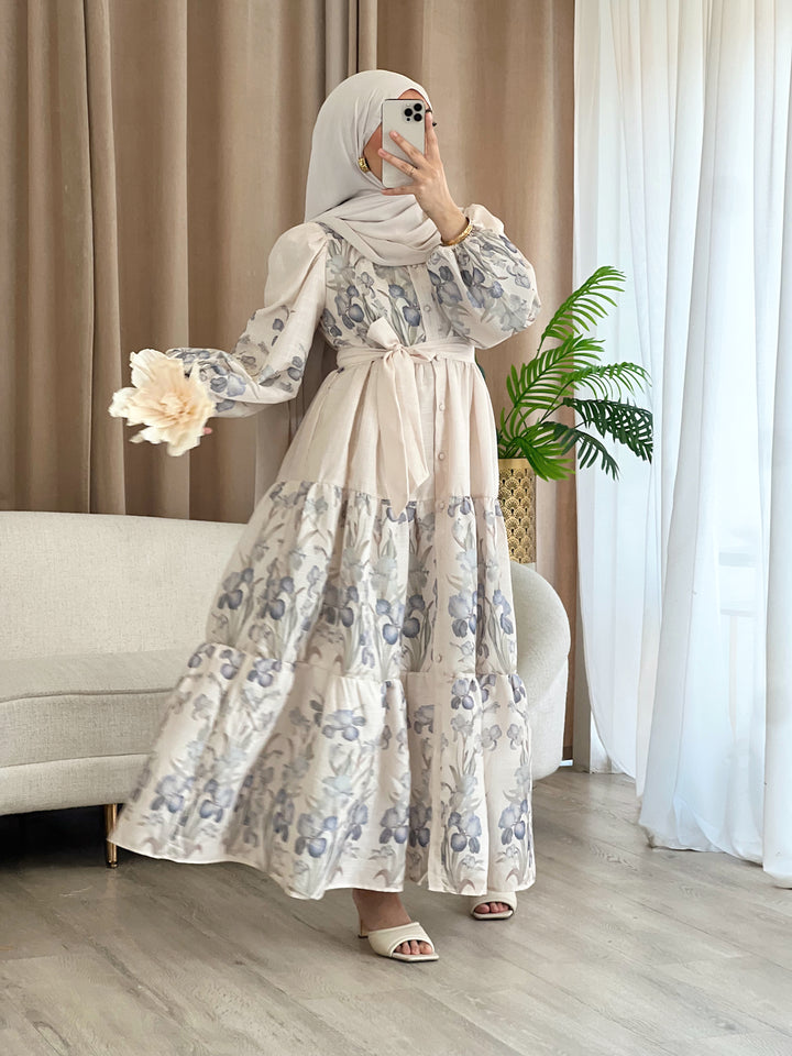 Alara Kleid mit Muster in Blau