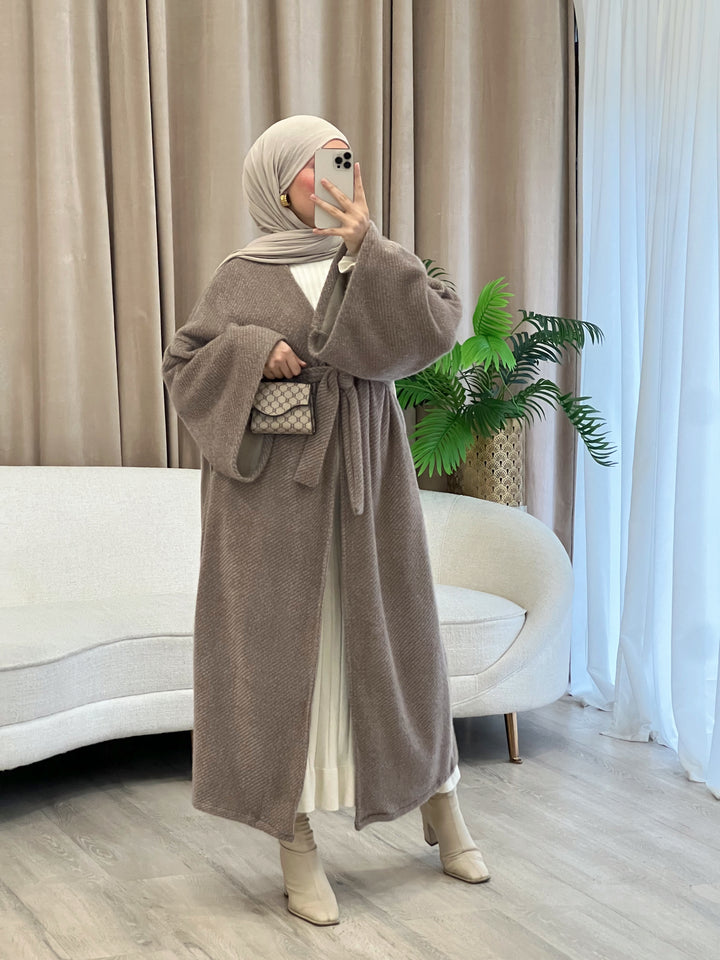 Hazel Oversized Mantel in Taupe