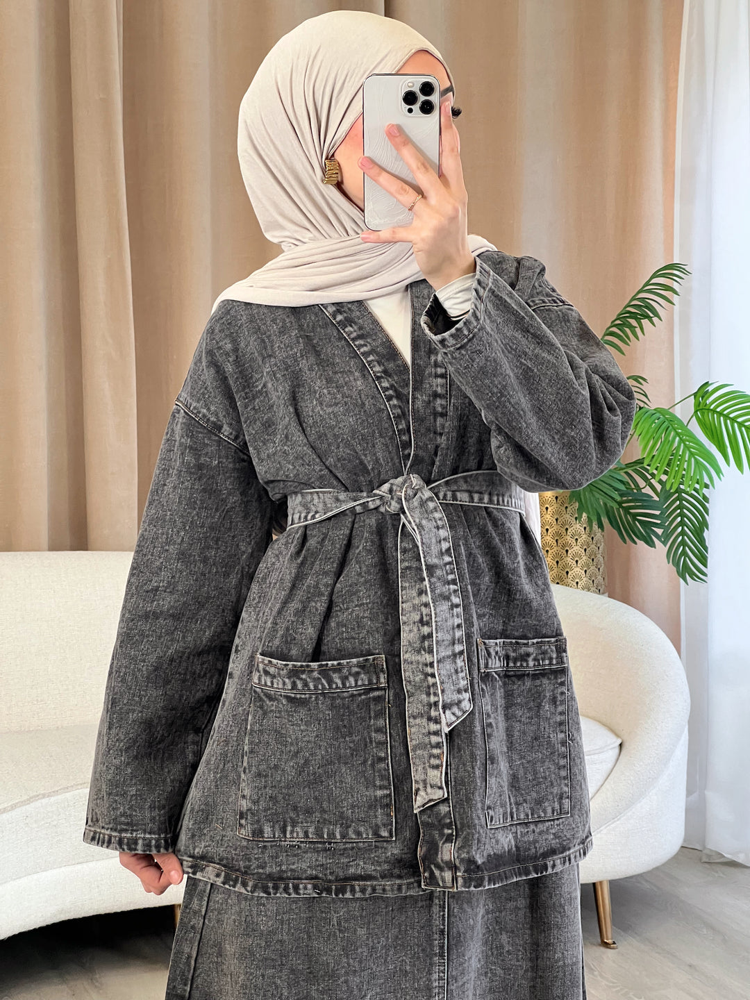 Zain Denim Set in Black