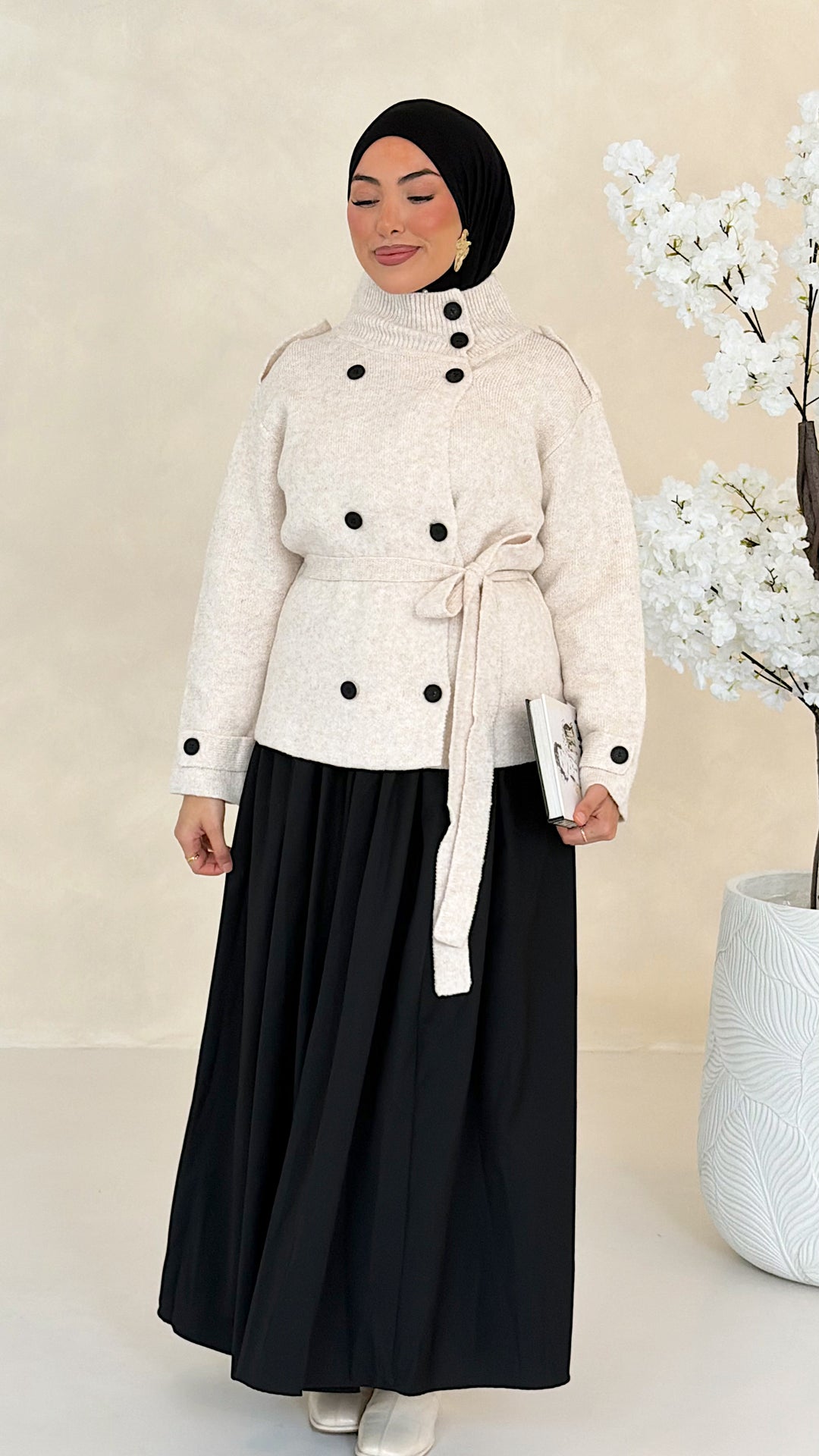 Noelle Strickjacke mit Bindegürtel