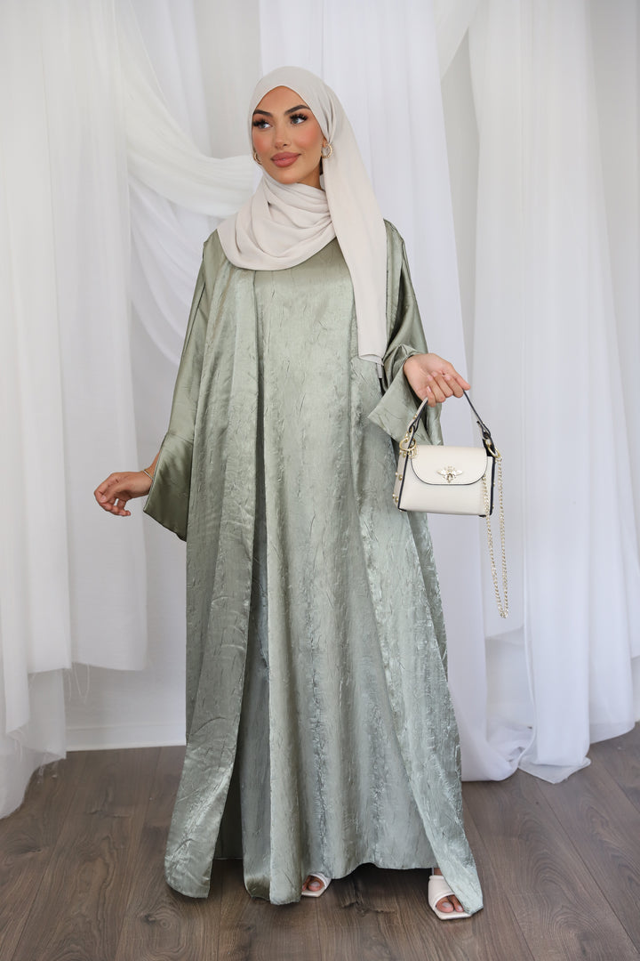 Aseel Abaya Set in Mint