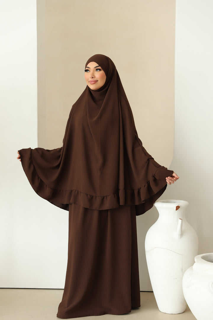 Amela Abaya Set in Braun