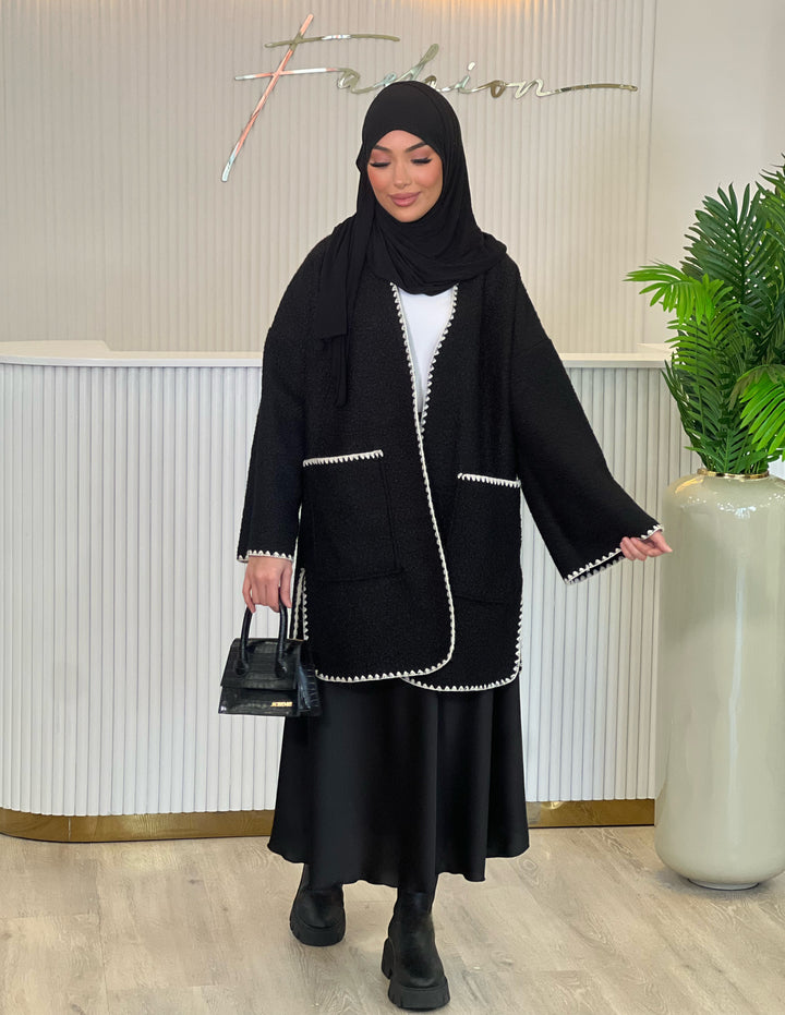 Teddy Coat in Schwarz