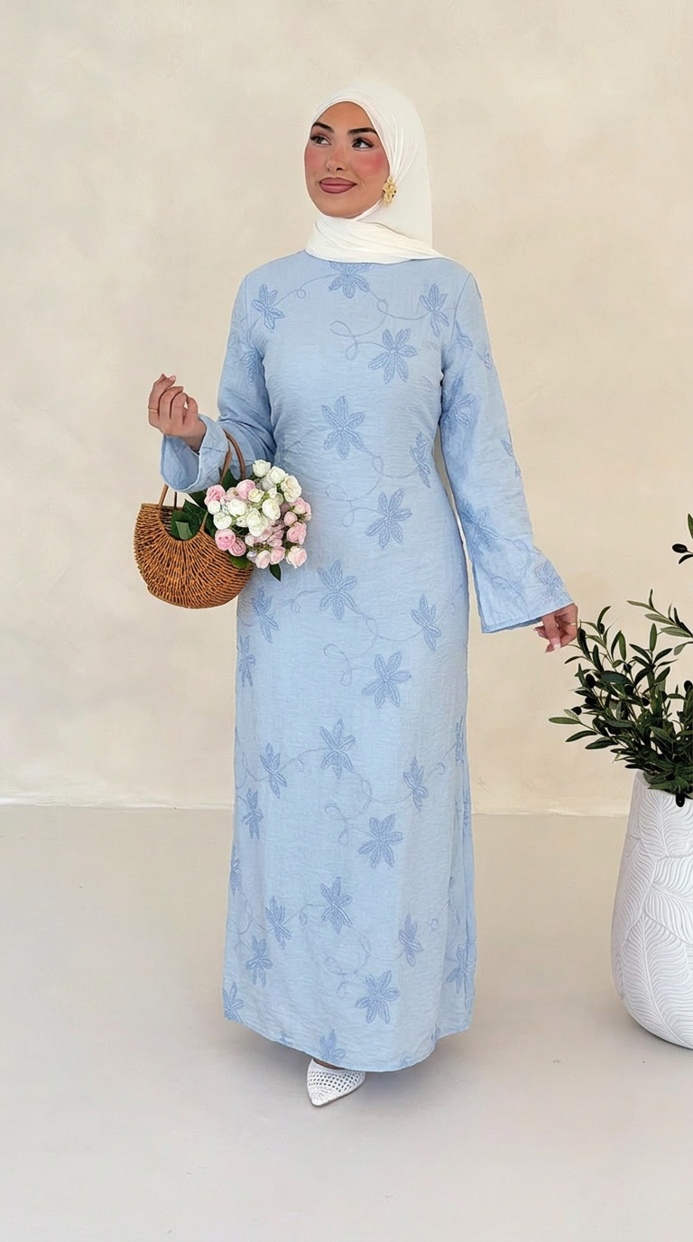 Flower gesticktes Kleid