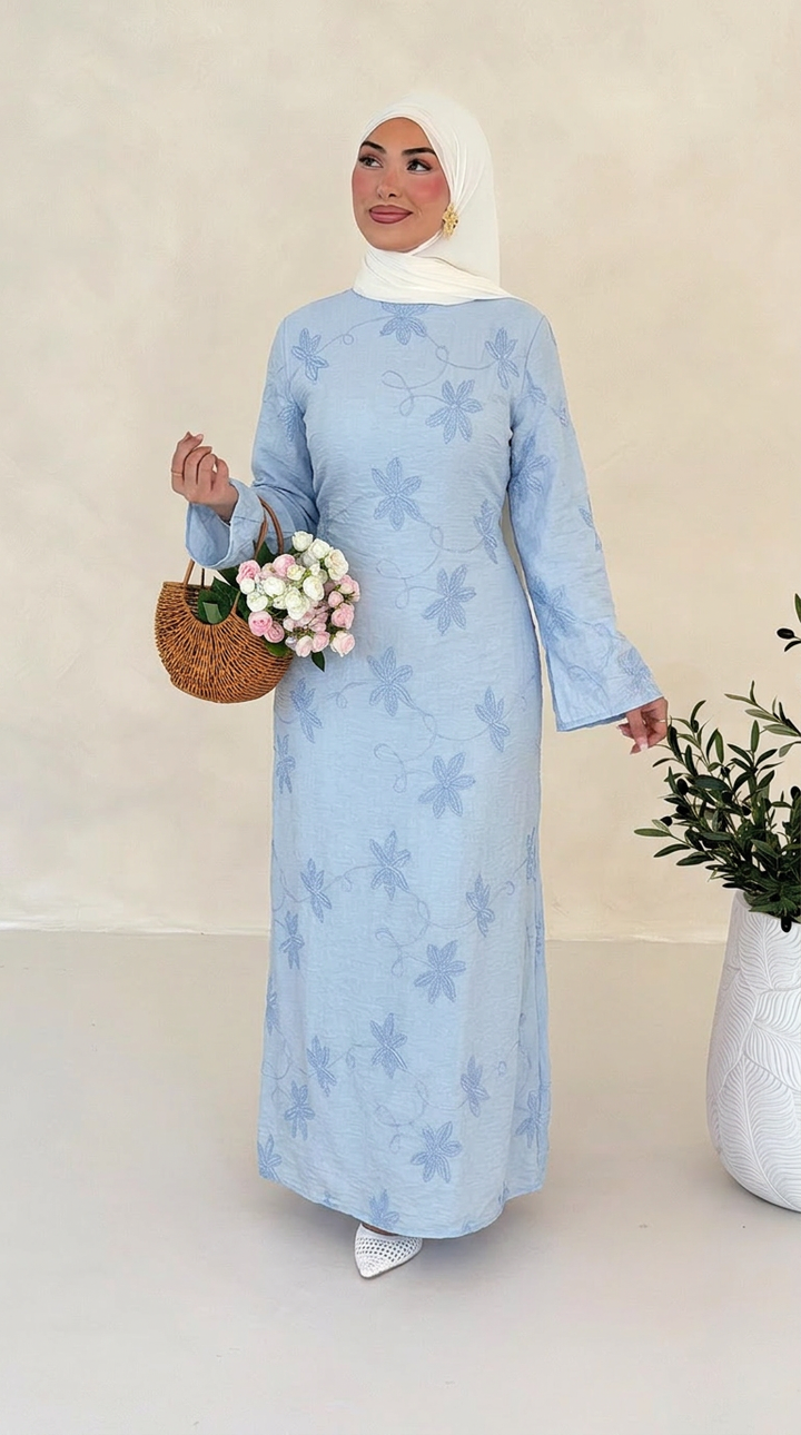Flower gesticktes Kleid