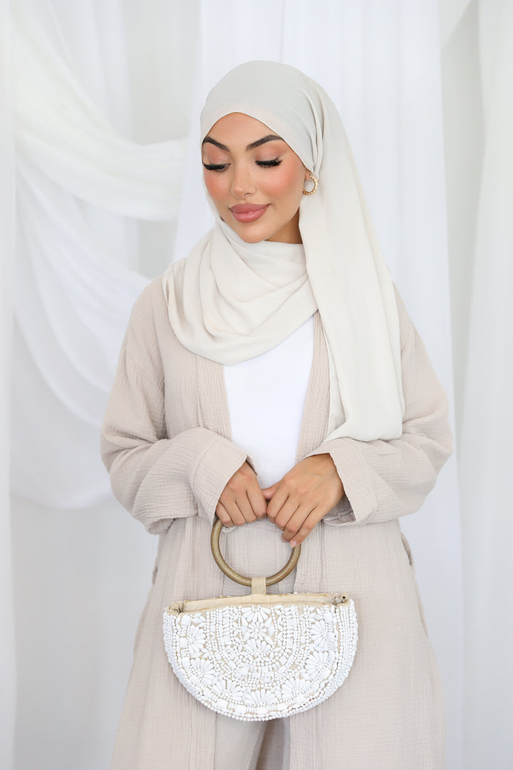 Luna Musselin Zweiteiler in Beige