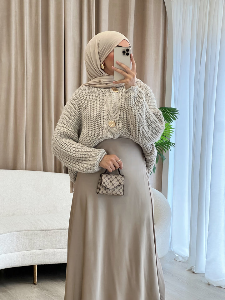Pure Cardigan mit goldenen Knöpfen in Ivory