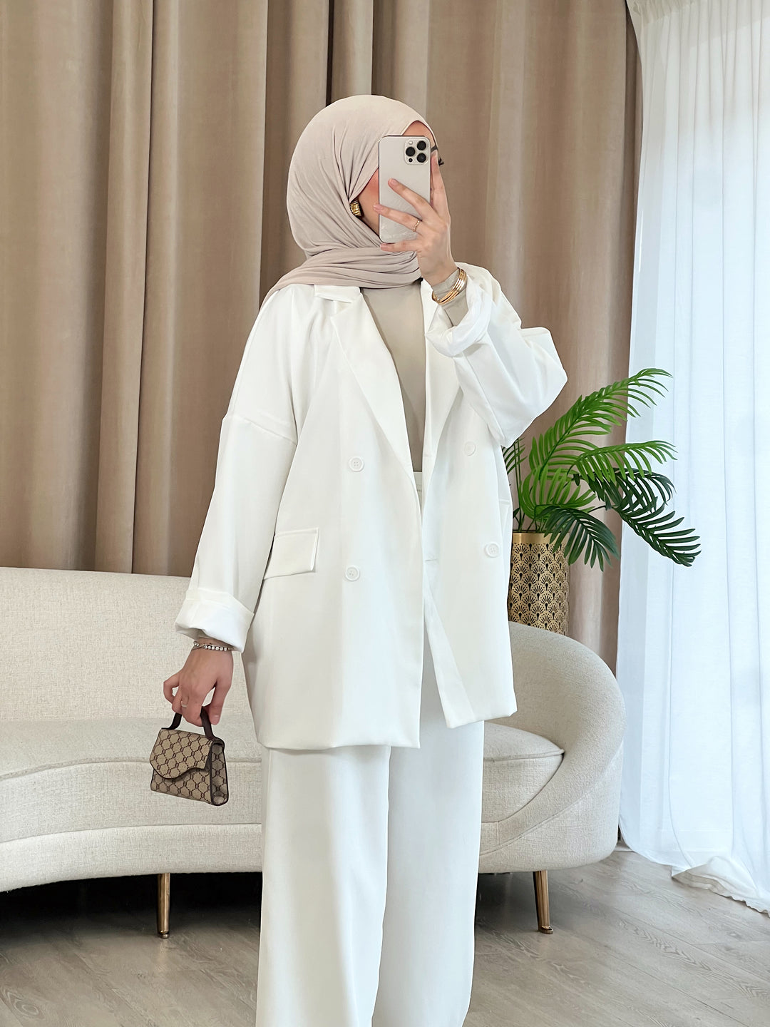 Sena Oversized Blazer in Weiß