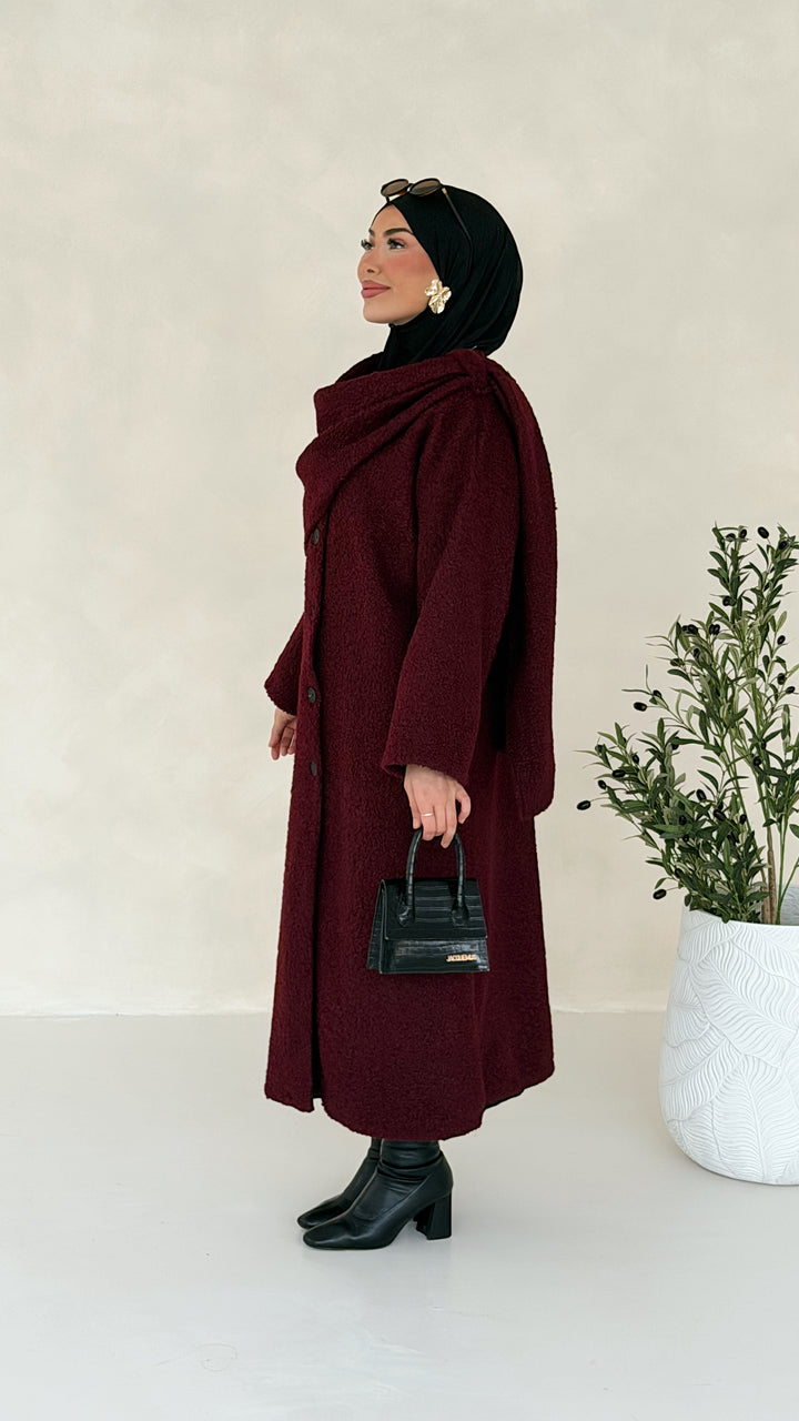 Bell Teddy Long Mantel mit integriertem Schal