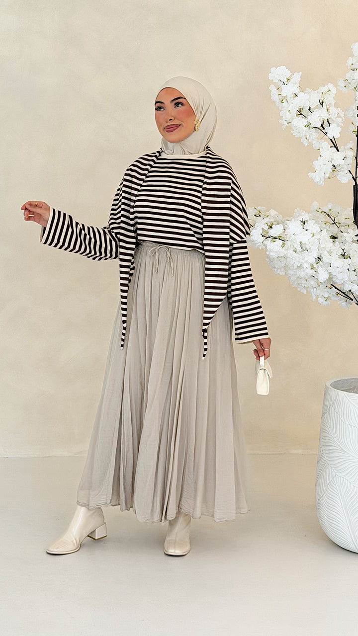 Ari Striped Oberteil mit Styling-Tuch
