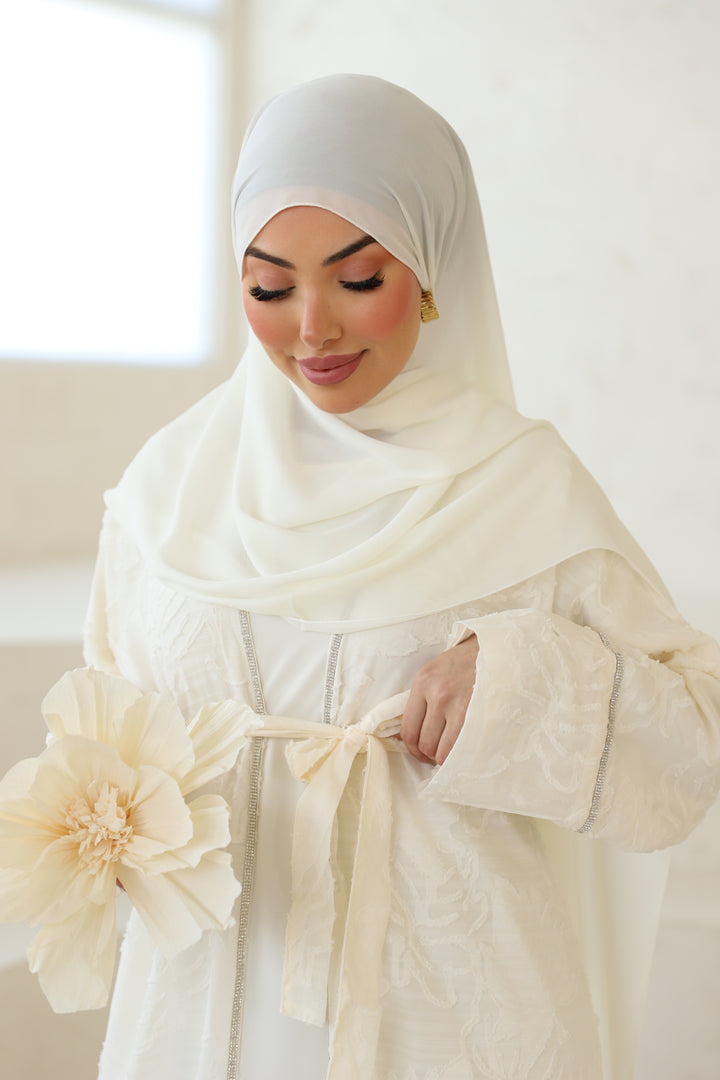 Ameerah Abaya Set in Creme