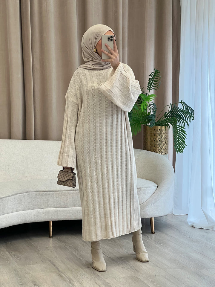 Aurelia Strickkleid in Beige