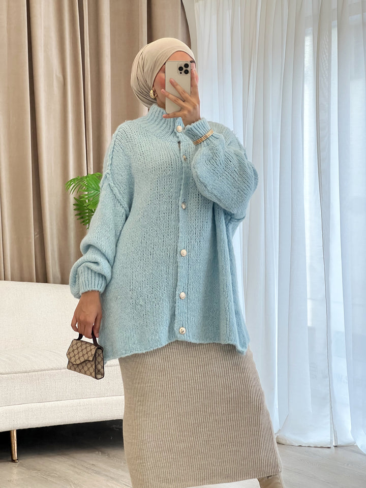 Lilly Oversized Cardigan in Blue