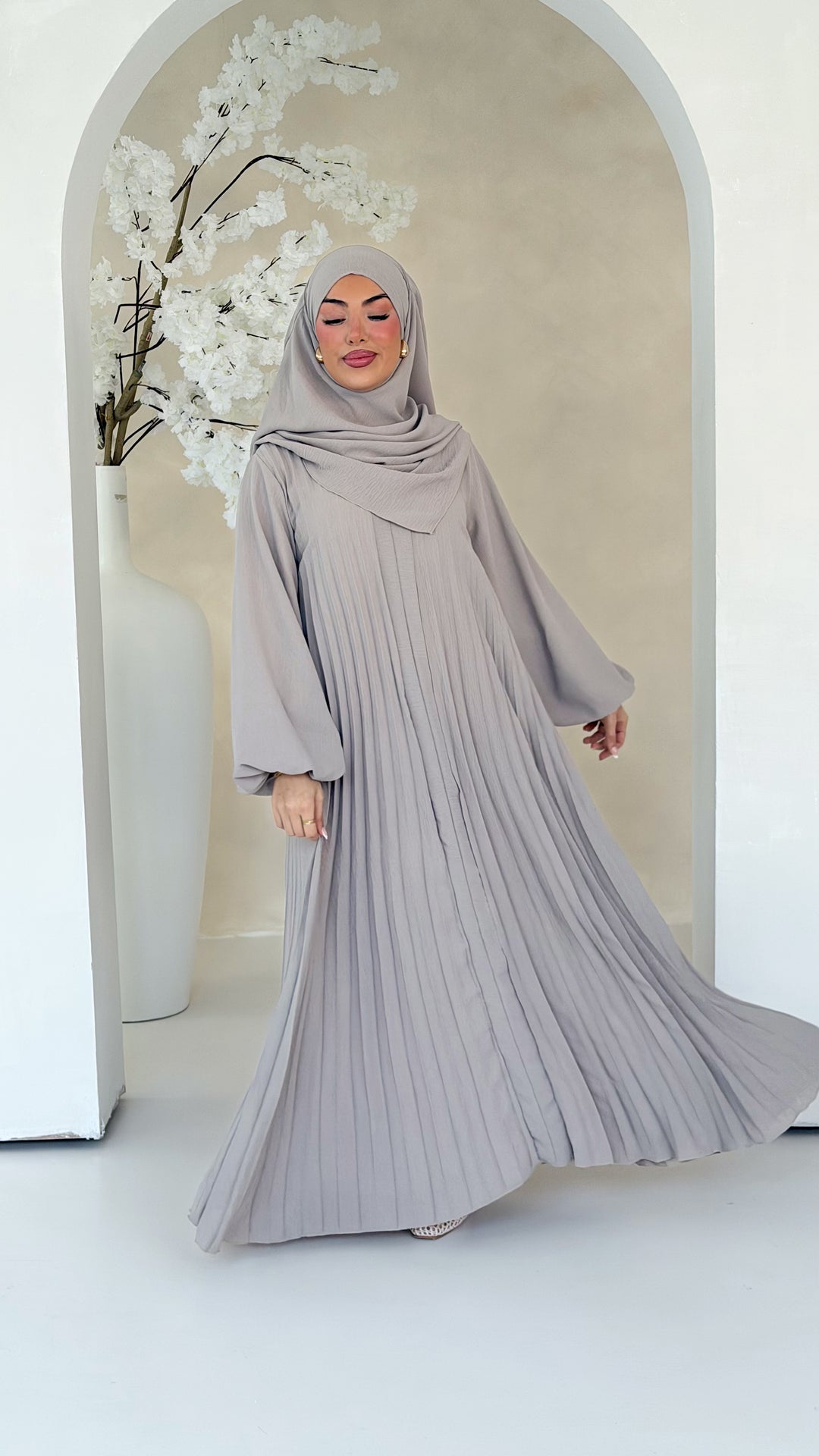 Layali Plissee Abaya 2-Teiler