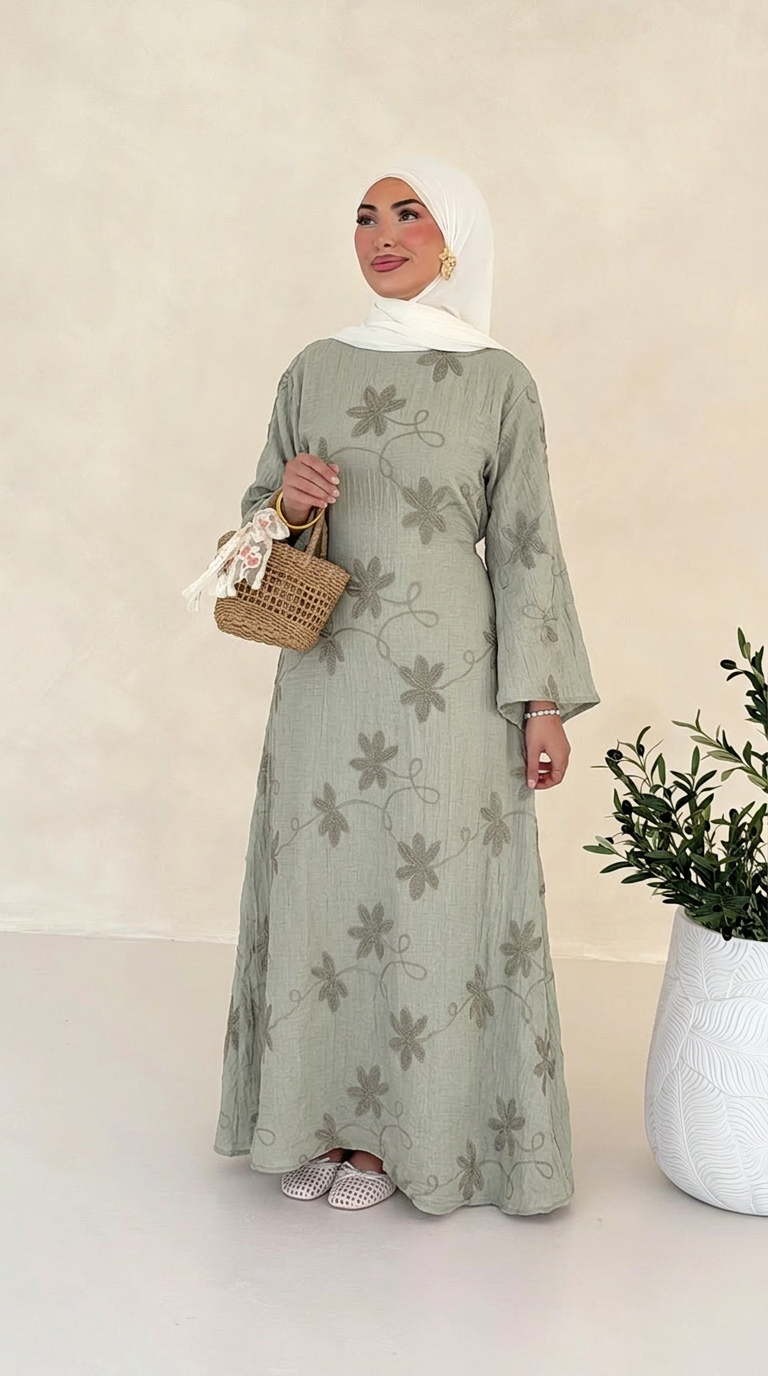 Flower gesticktes Kleid