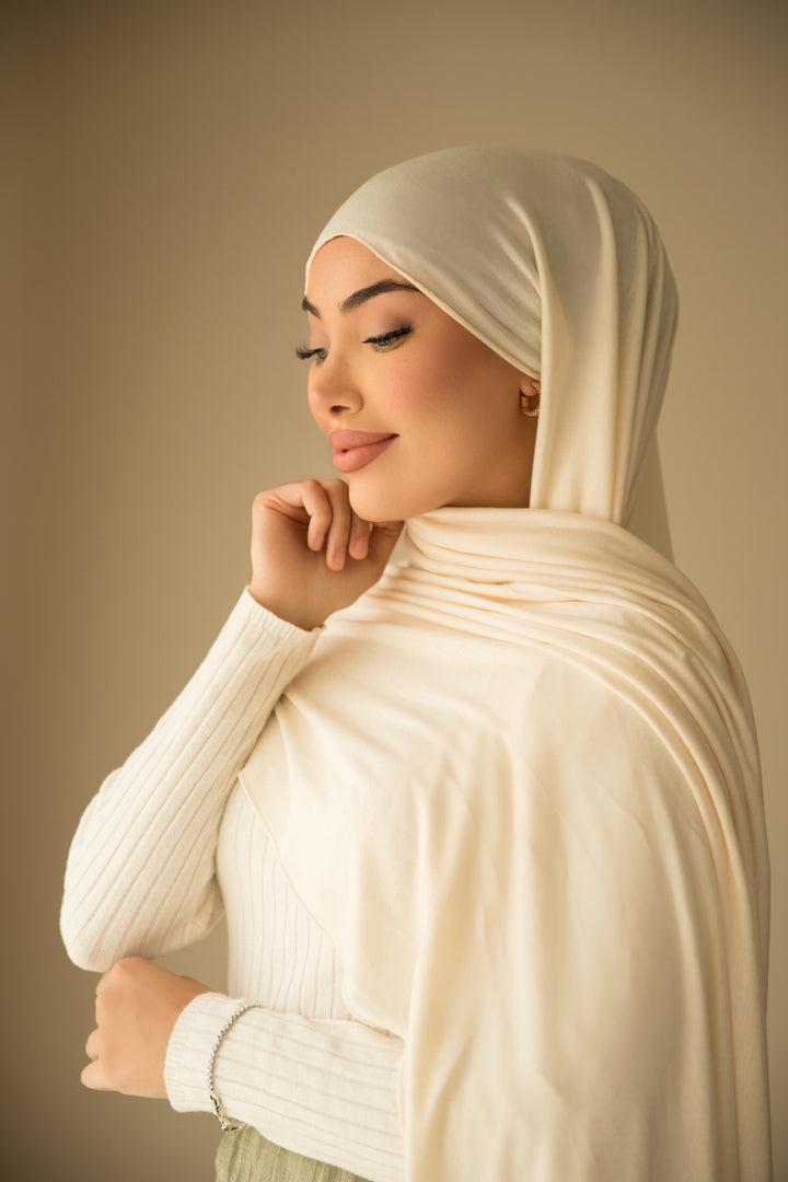 Jersey Hijab in Creme